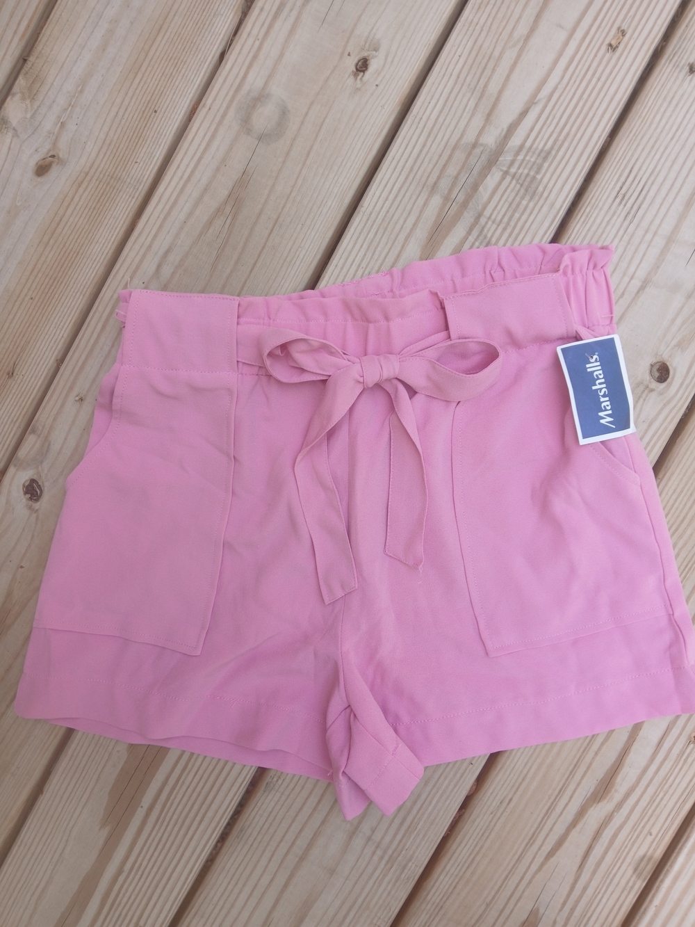 Pink Paperbag Tie-Waist Women's Shorts